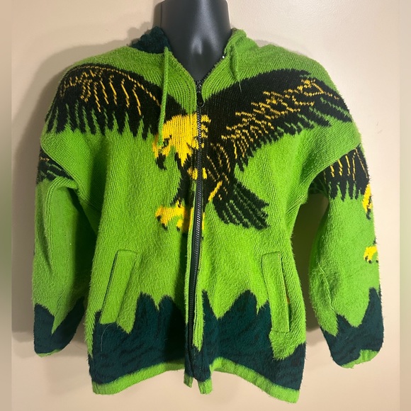 Other - Vintage Hippie Green Artesan Eagle Sweater!